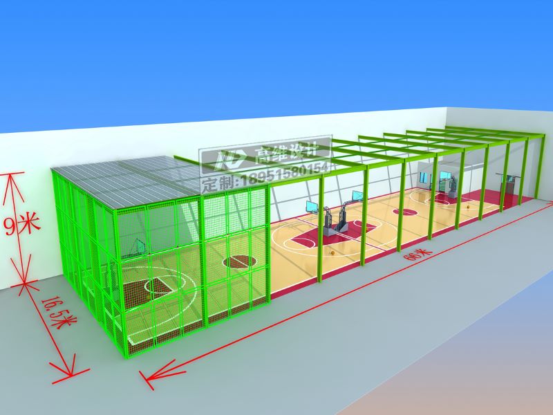 南京运动器材蓝球场3d动画设计